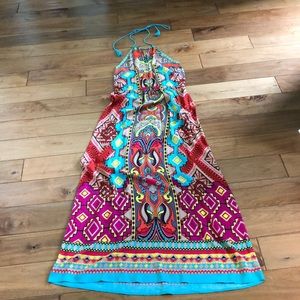 Flying Tomatoes Halter Maxi Dress 👗